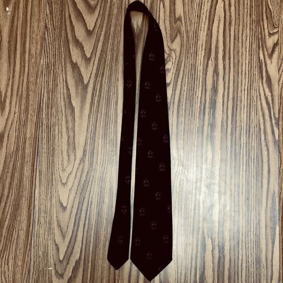 Resilio VTG MENS Black TIE NECKTIE Red Lion’s Head 4”X 54.25 70’s-80’s Weighted - Picture 3 of 9
